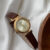 Retro Gold Dial Round Watch