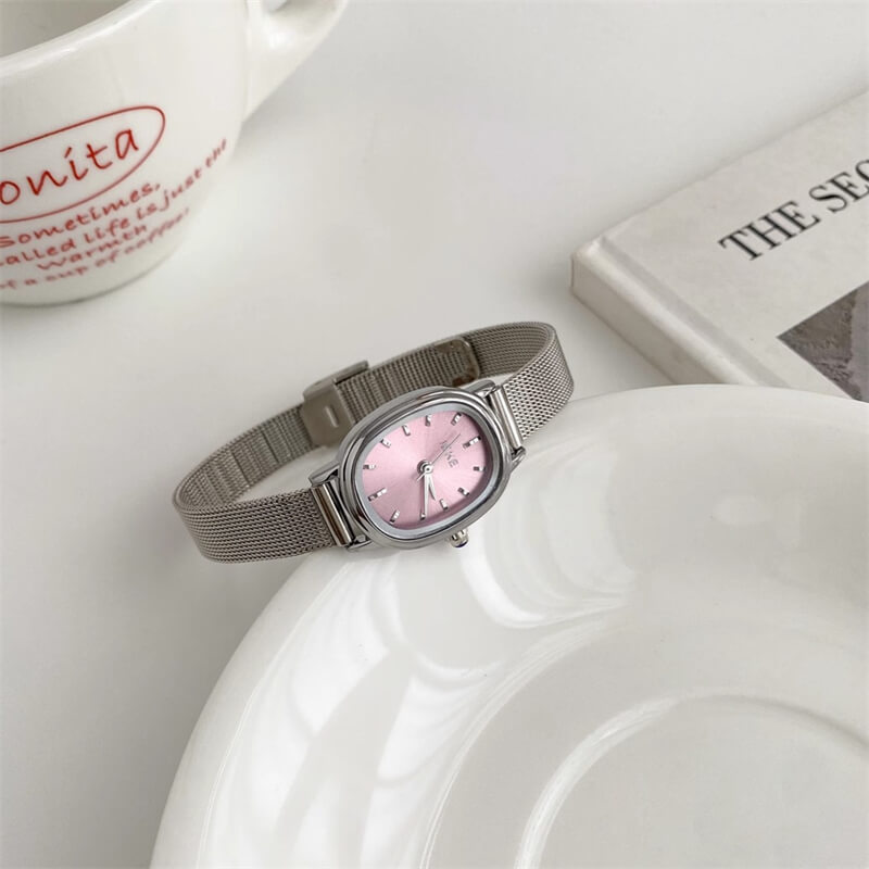 Chic Silver Oval Dial Stainless Steel Women’s Watch