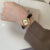 Vintage Style Brown/Black Embossed Leather Couture Watch
