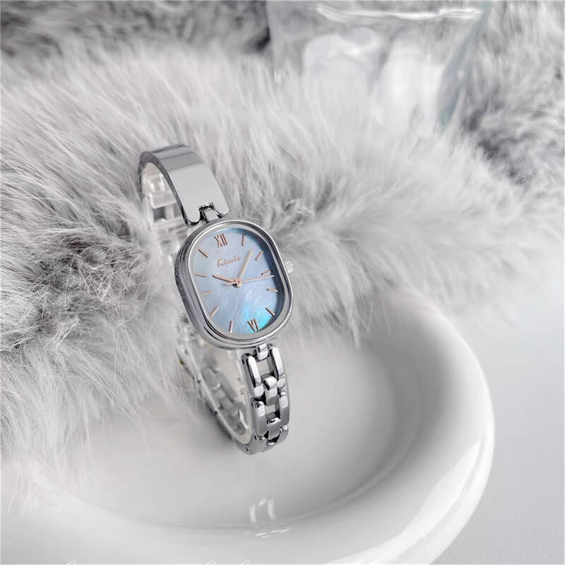 Oval Face Gold Bracelet Watch