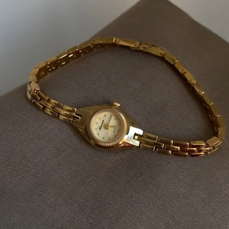Dainty Gold Small Round Face Women's Watch