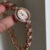 Vintage Style Dainty Round Face Rose Gold Bracelet Watch for Women