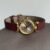 Vintage Style Gold Small Round Face Leather Ladies Watch