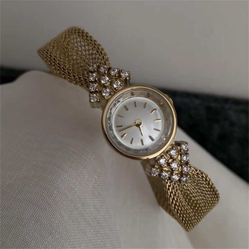 Round Face Gold Stainless Steel watch