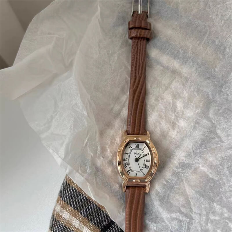 metal oval watch