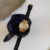 Vintage Black/Brown/Green Round Leather Wristwatch