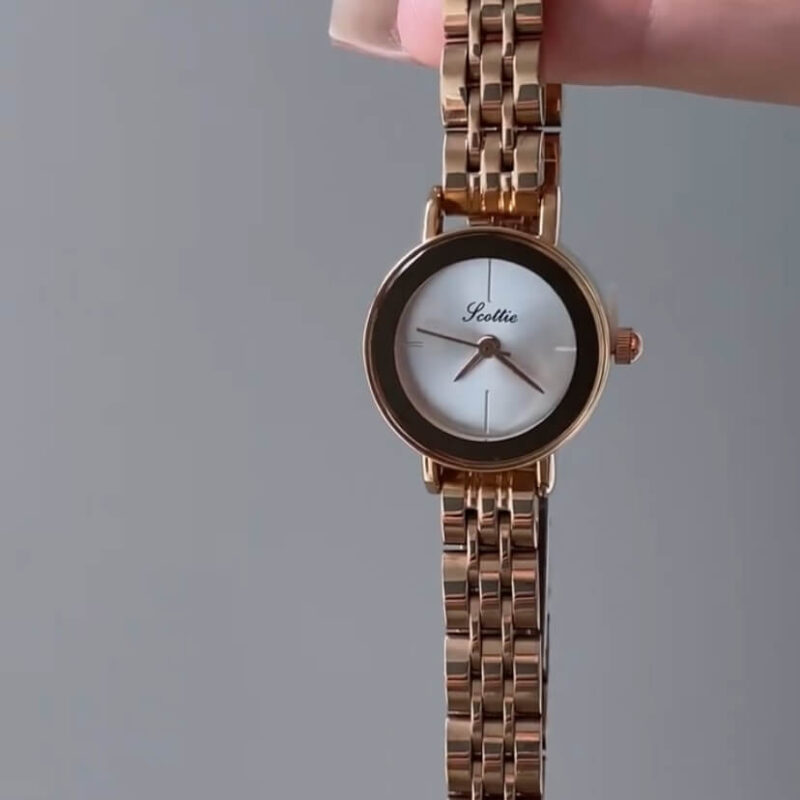 Classic Gold Round Face Women's Watch