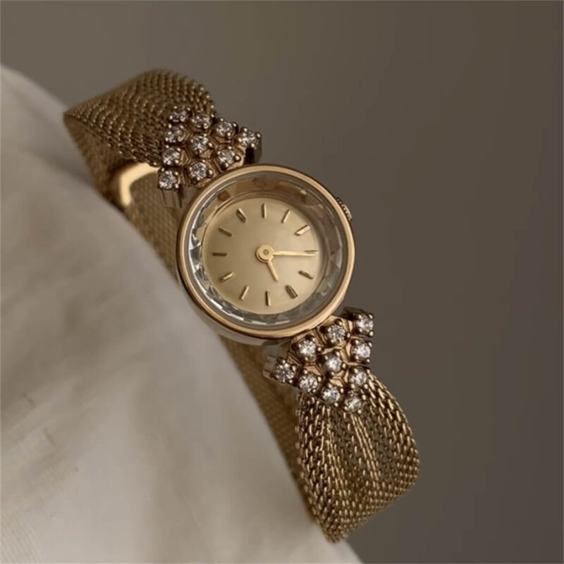 Round Face Gold Stainless Steel watch
