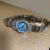 Chic Blue Mother of Pearl Round Face Watch