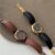Chic Style Brown/Black Round Leather Ladies Watch