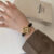 Vintage Style Brown/Black Embossed Leather Couture Watch