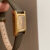 Square Face Black/Grey Leather Gold Watch