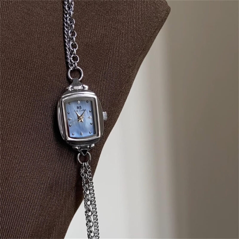 Mother of Pearl Small Rectangle Face Chain Watch