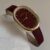 Vintage Style Red Brown Oval Genuine Leather Watch