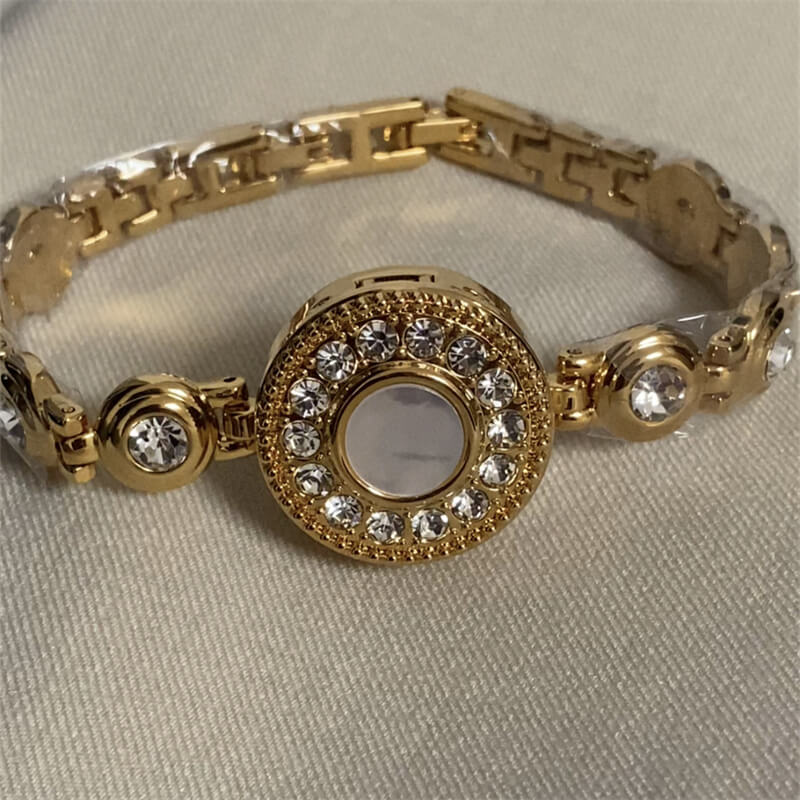 Medieval Style Gold/Silver Round Flip Bracelet Watch