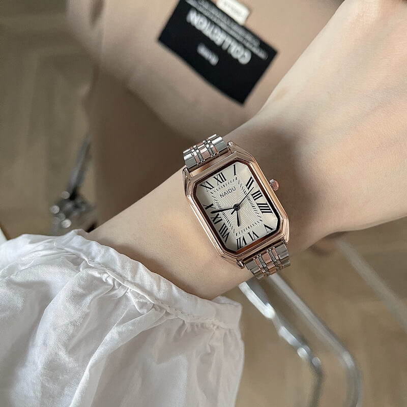 Classic Gold/Silver Rectangle Bracelet Ladies Watch