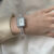 Chic Style Silver/Rose Gold Square Pearl Bracelet Watch