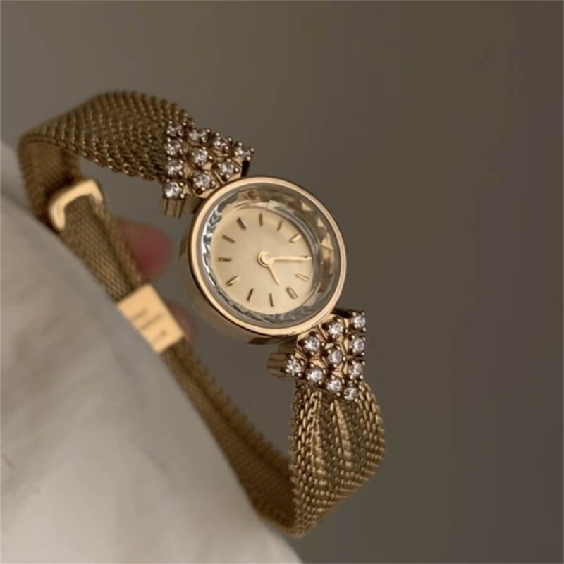 Round Face Gold Stainless Steel watch