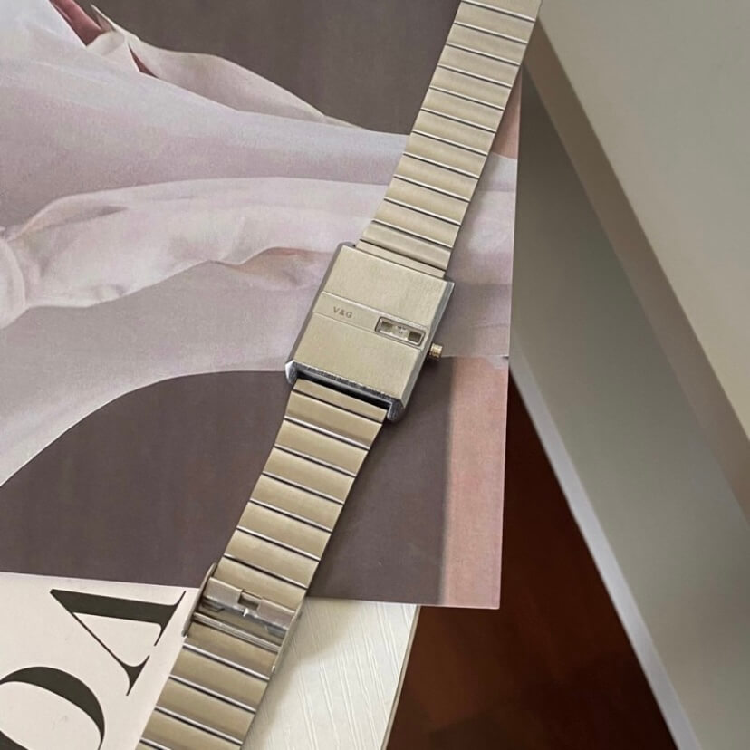 metal square watch 
