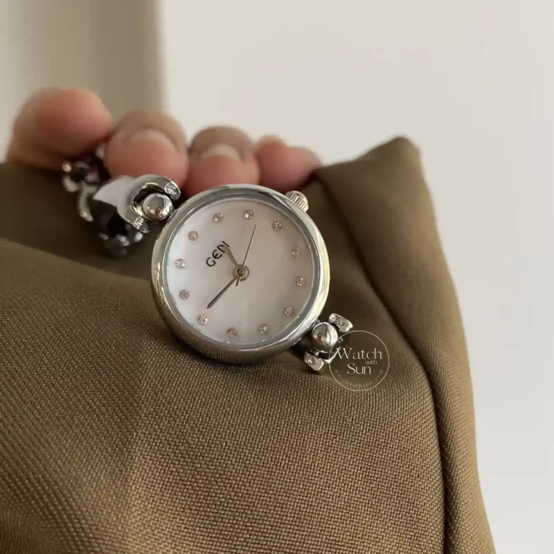 Chic Style Silver Round Stainless Steel Bracelet Watch