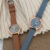 Vintage Style Brown/Blue Round Ladies Watch