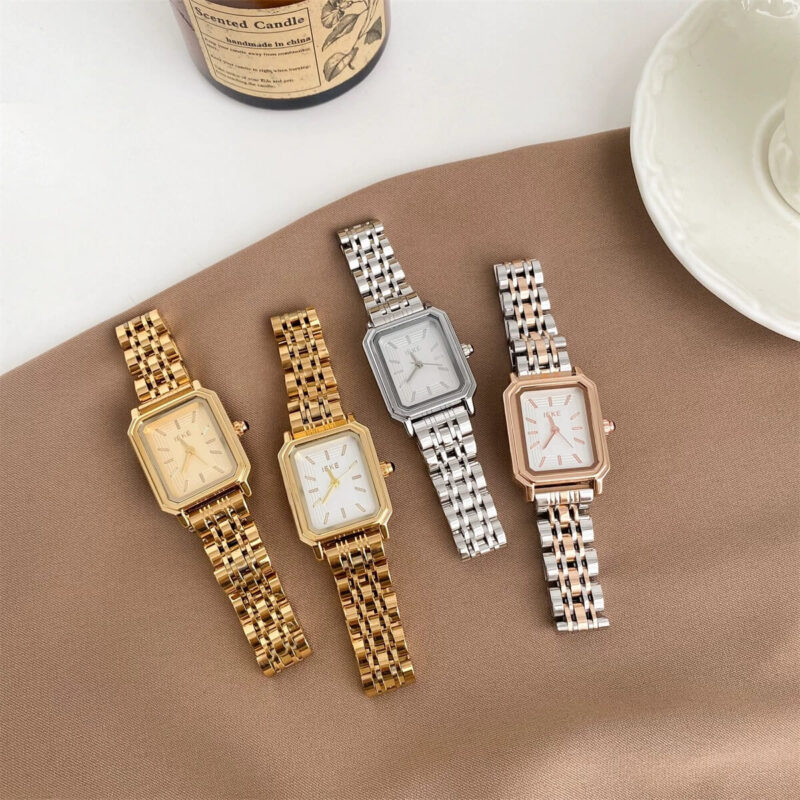 Vintage Style Square Face Gold/Silver Bracelet Watch
