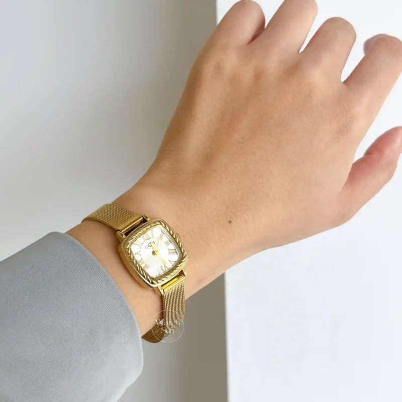 Vintage Style Golden Square Stainless Steel Watch