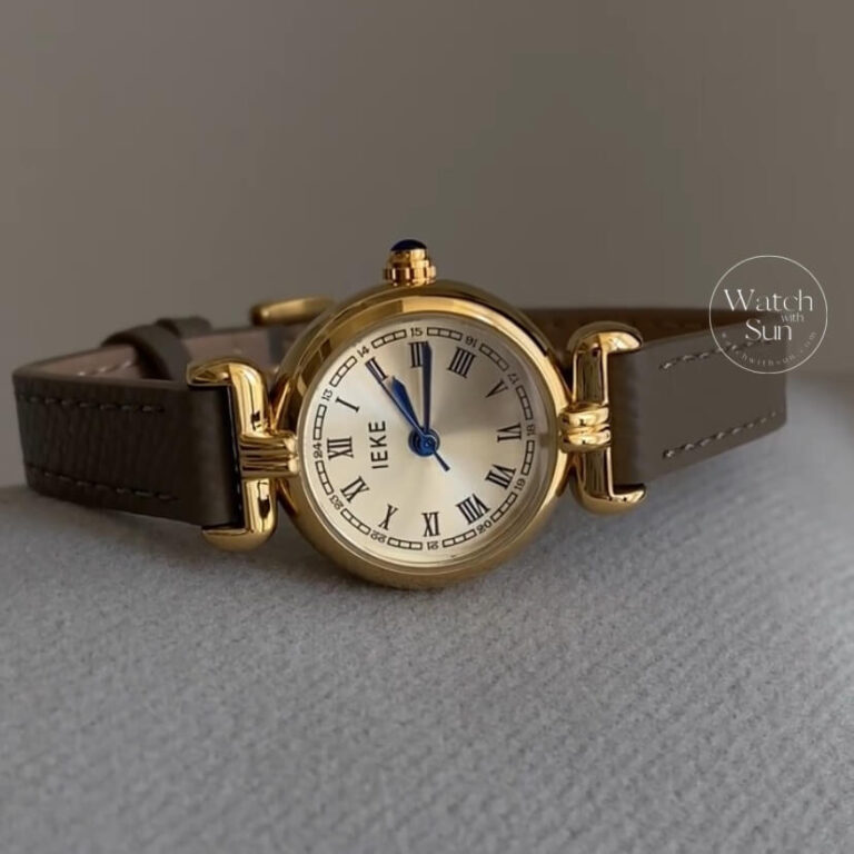 Minimalist Roman Numeral Grey Leather Band Watch