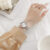 Minimalist Style Silver Round Mesh Strap Quartz Watch