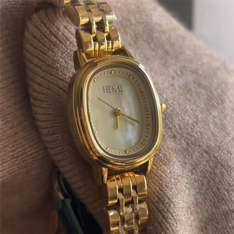 Vintage Gold/Silver Oval Face Bracelet Watch