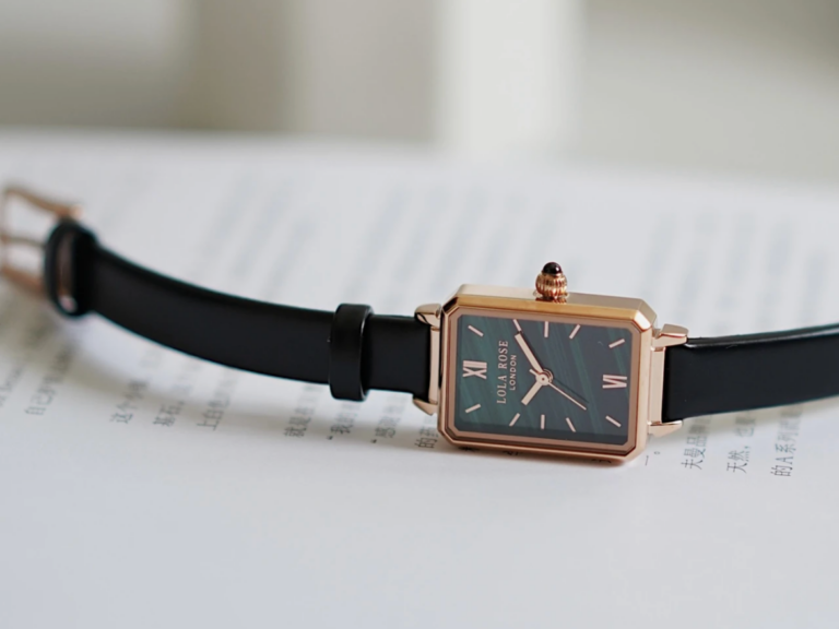Vintage Style Black Rectangle Face Genuine Leather Watch for Women