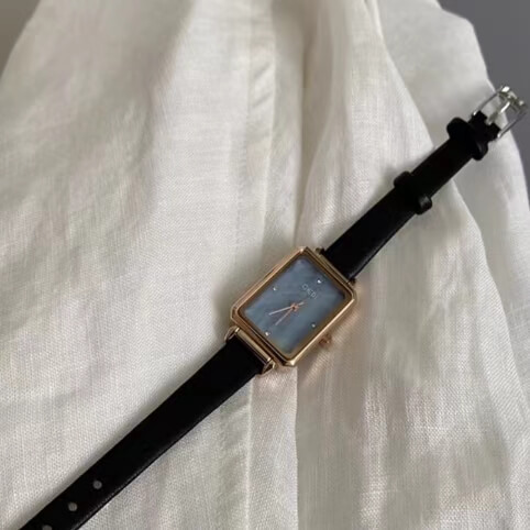 Minimalist Style Brown/Black Square Women's Watch
