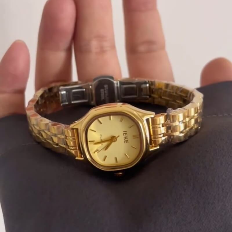 Classic Style Gold/Silver Square Face Watch for Women