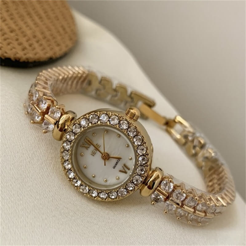 Dainty Gold/Silver Round Stainless Steel Bracelet Watch