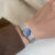Round Face Silver Blue Bracelet Watch