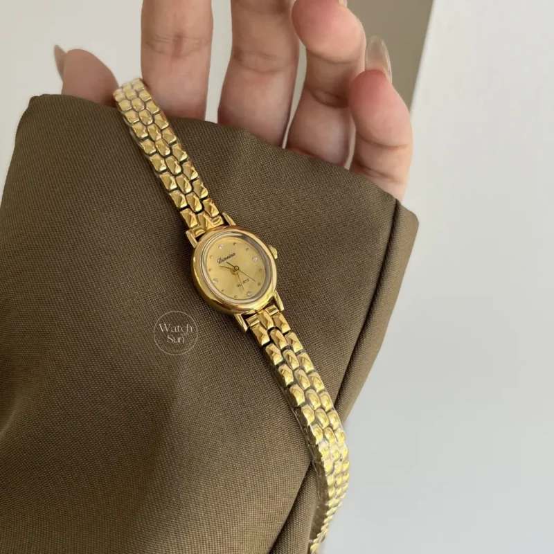 Dainty Gold Round Stainless Steel Small Face Watch