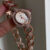 Vintage Style Dainty Round Face Rose Gold Bracelet Watch for Women