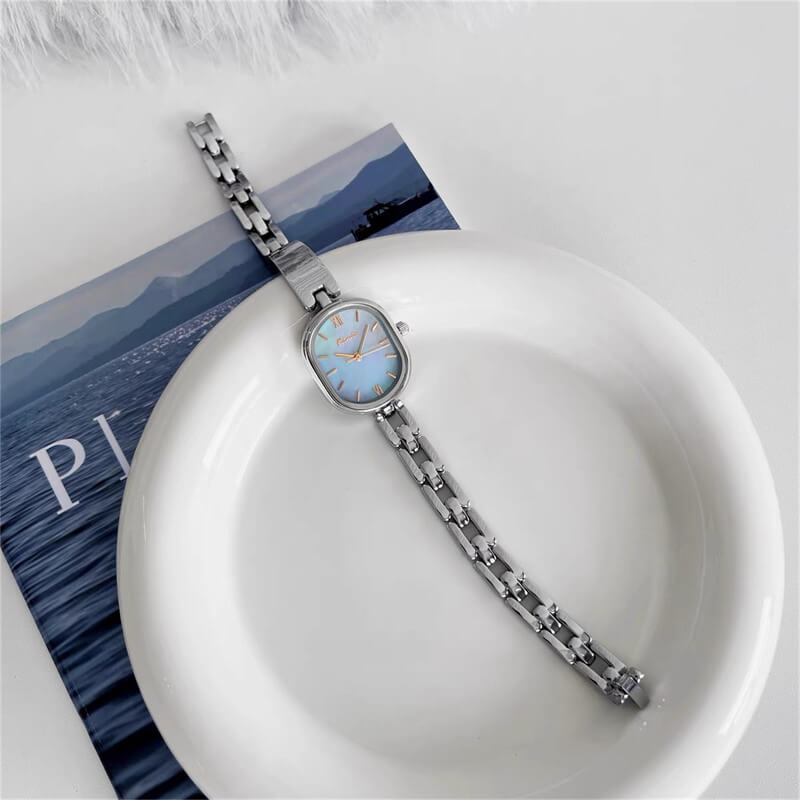 Oval Face Gold Bracelet Watch