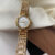 Minimalist Style Gold Round Stainless Steel Bracelet Watch