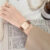 Chic Style Brown/Black Square Leather Watch for Women