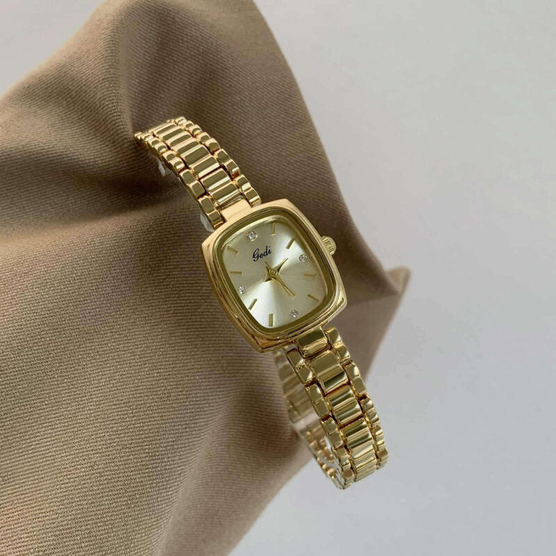Classic Gold Mother of Pearl Square Watch