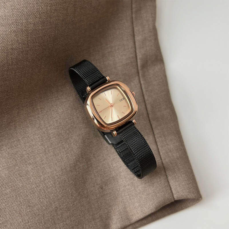 Minimalist Style Square Face Stainless Steel Women’s Watch