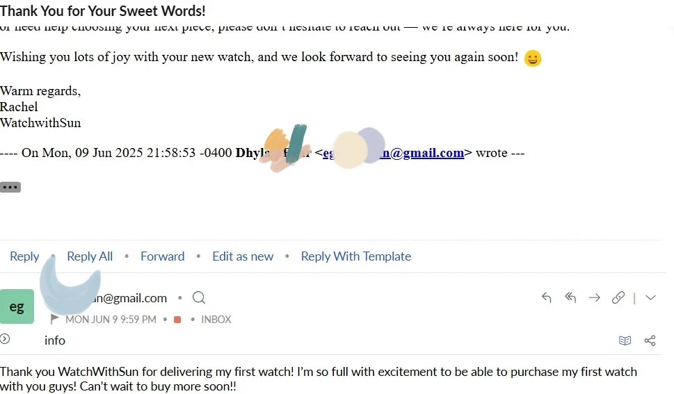 WatchwithSun customer emails