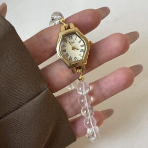 White Crystal Handmade Strap Women's Watch