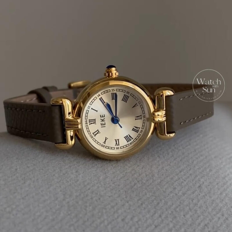 Minimalist Roman Numeral Grey Leather Band Watch