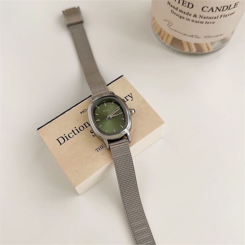 Chic Silver Oval Dial Stainless Steel Women’s Watch