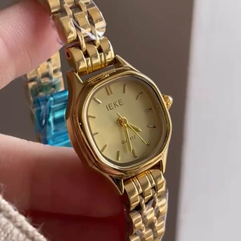Classic Style Gold/Silver Square Face Watch for Women