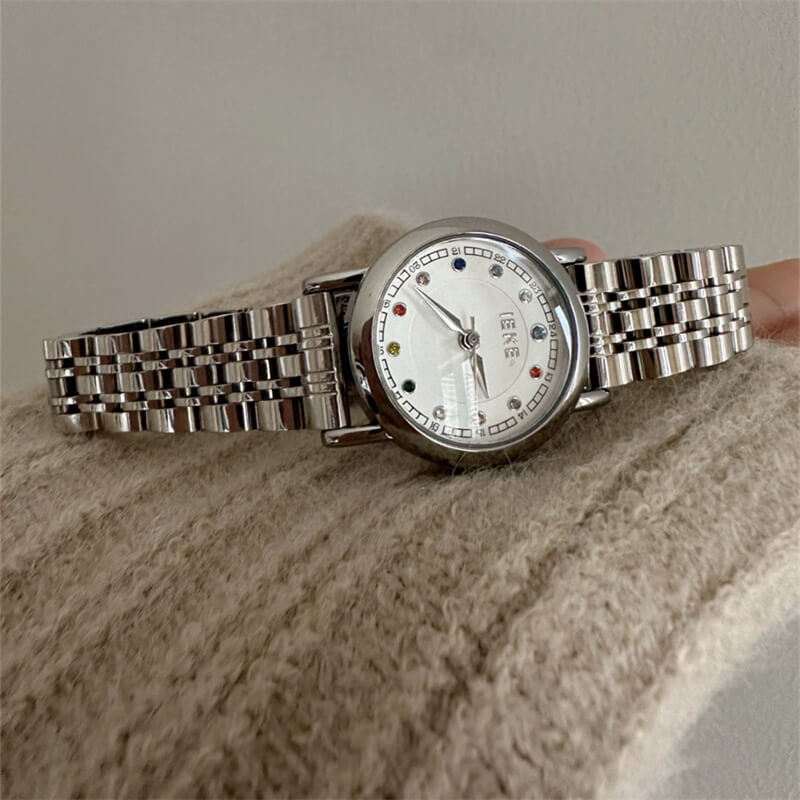 Vintage Style Gold/Silver Round Face Bracelet Watch
