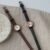 Vintage Style Brown/Black Leather Watch for Women