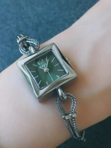 Chic Style Black Square Face Stainless Steel Ladies Watch